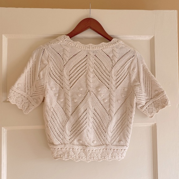 Zara crochet top, white/cream color, size Small - Picture 2 of 4